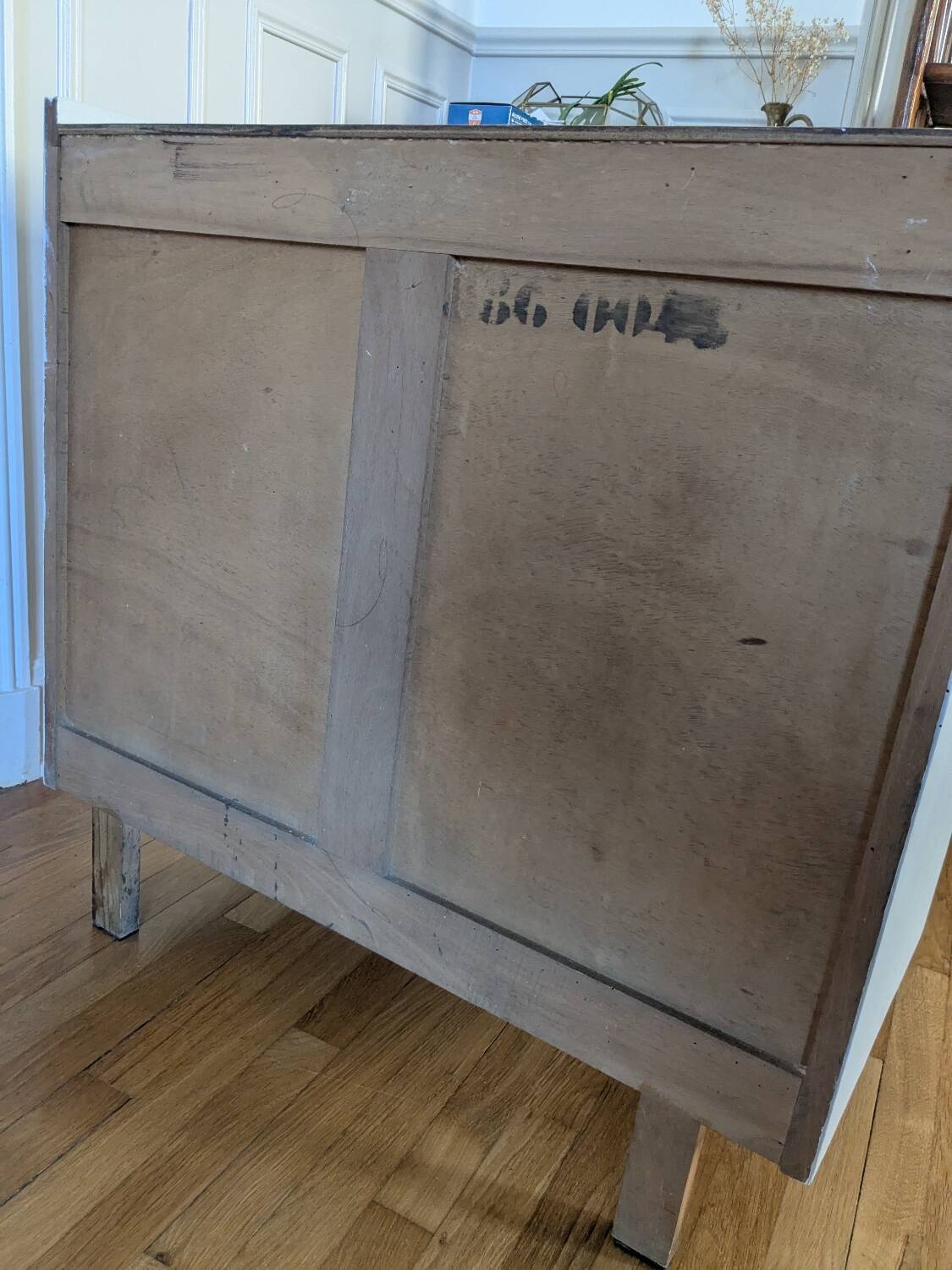 Vintage chest of drawers with compass feet