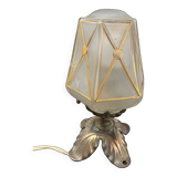 Art Deco bronze and glass table lamp