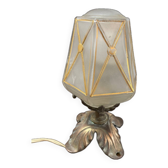 Table lamp in bronze and art deco glass