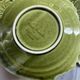 Lot of 3 flat Provencal earthenware Poet-Laval green leaves