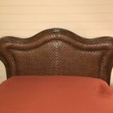 Braided headboard and exotic wood