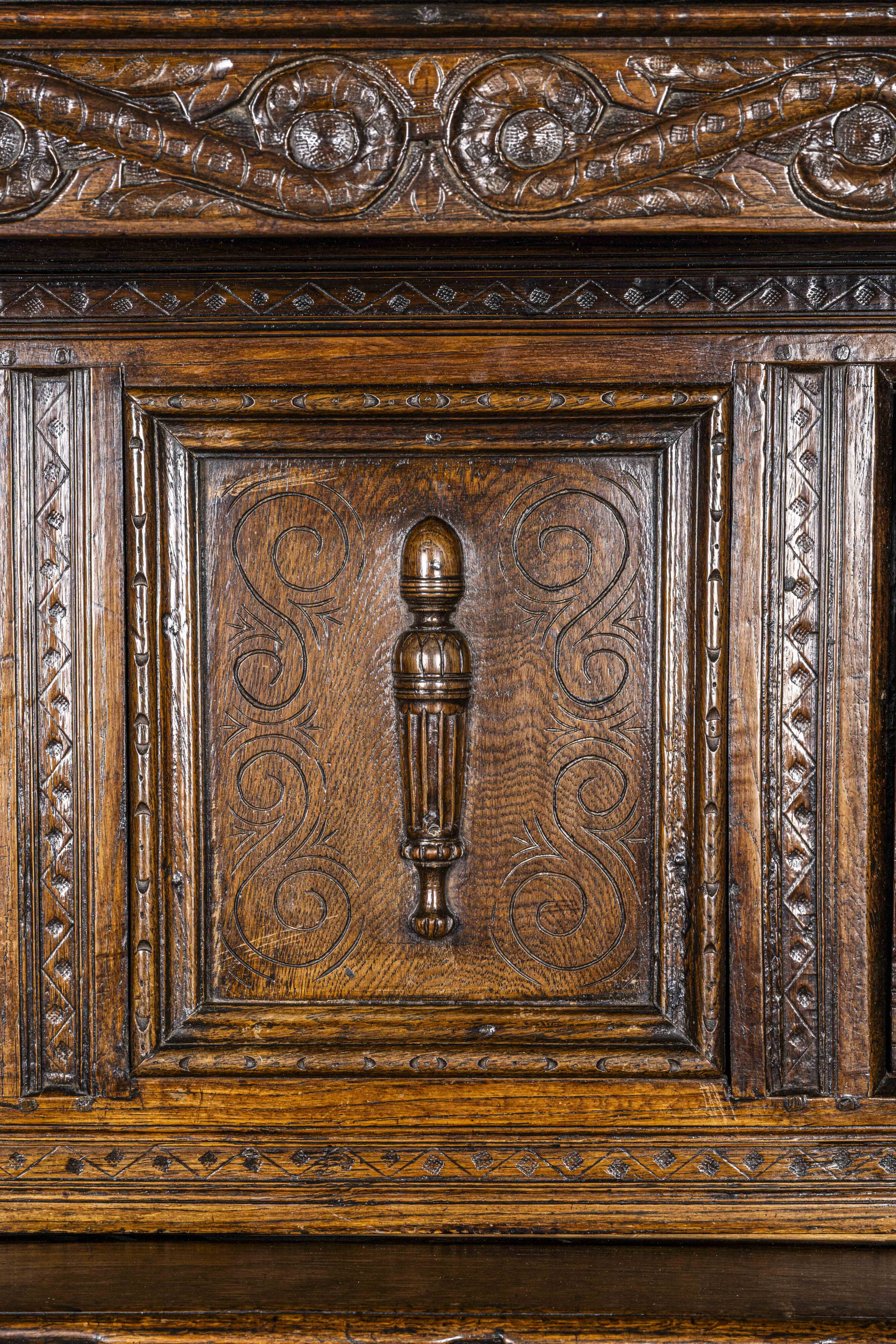 Charles II Oak Plaque, 1684, Set of 3