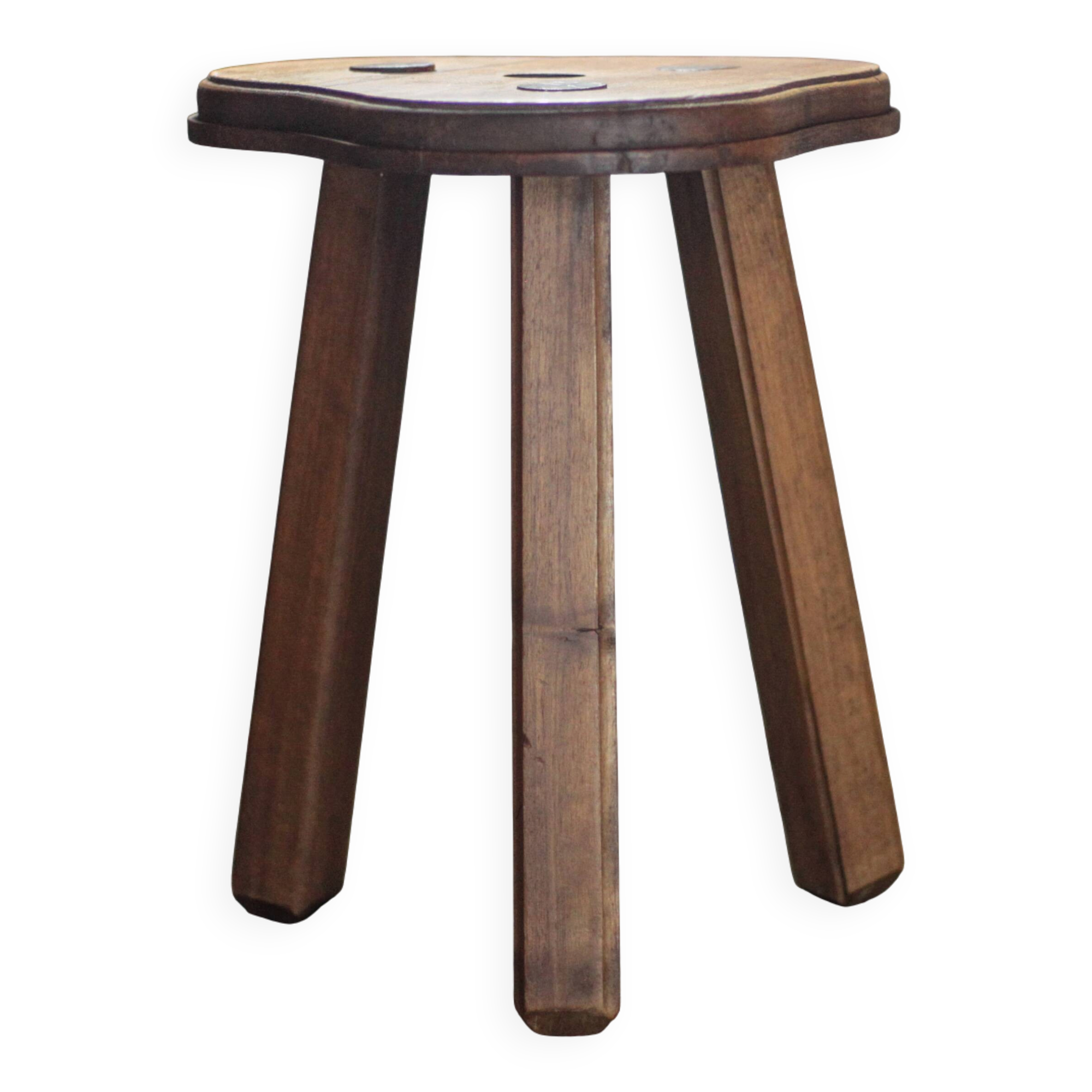 Tabouret vintage, tabouret bois, tabouret tripode , tabouret trilobé, porte
