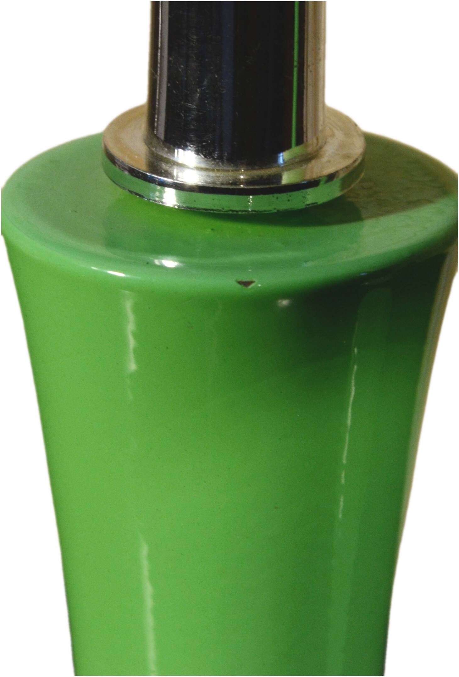 Green apple metal bedside lamp, in the style of Laurel.
