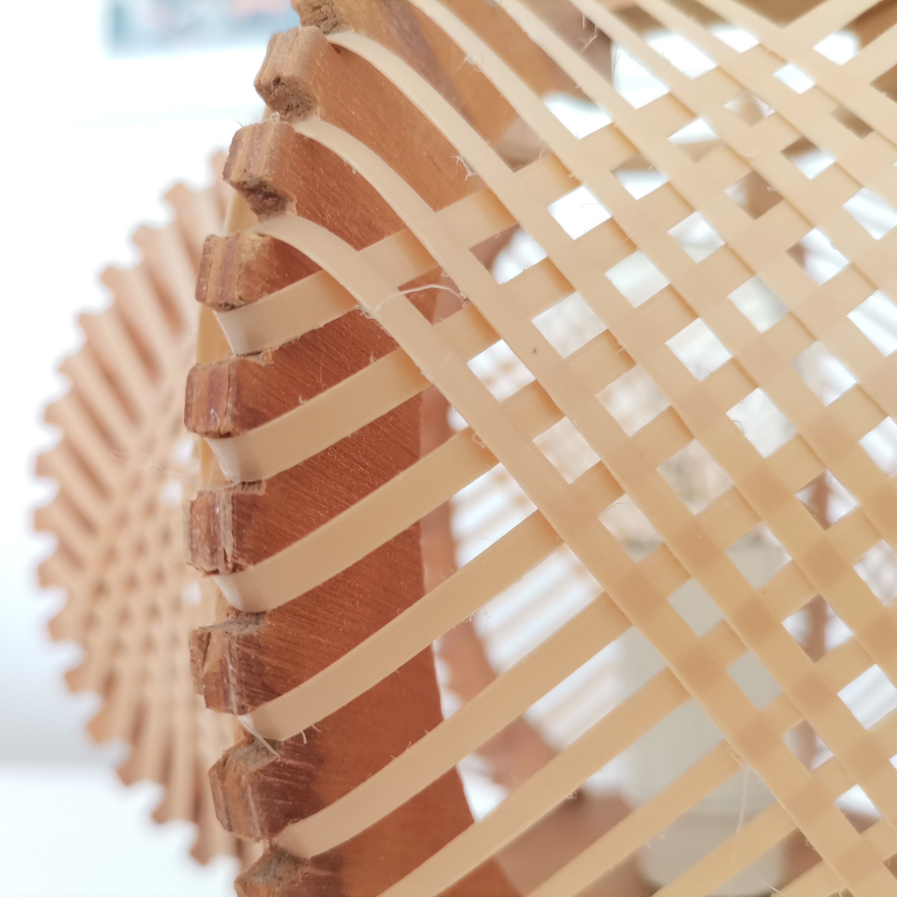 Mid century wooden bedside table lamp 1960