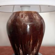Pair of vintage 70s ceramic bedside lamps – Glazed enamels & e