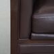Fauteuil Art Déco en cuir marron foncé