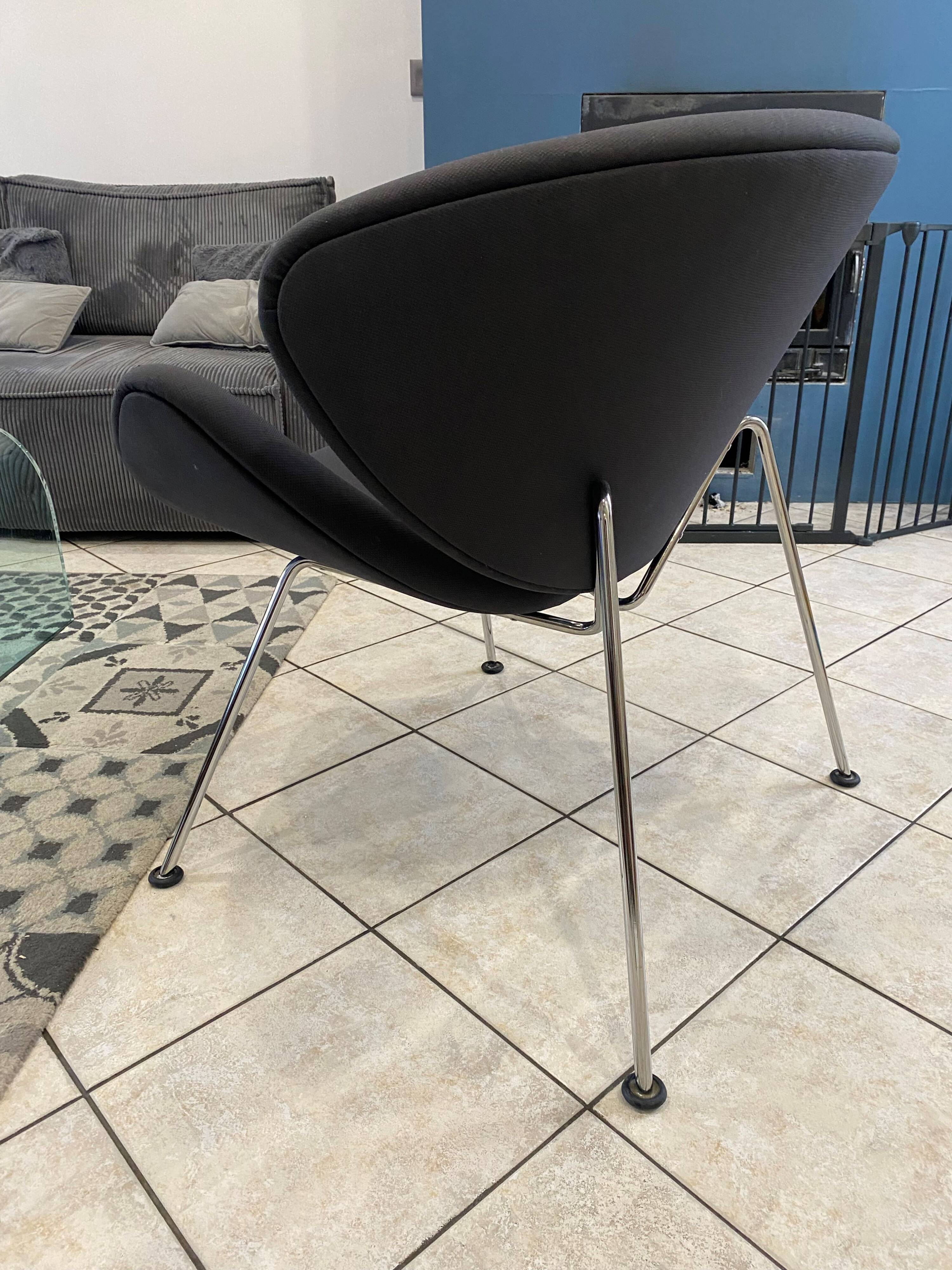 Orange slice armchair 437 by pierre paulin for artifort, grey, 1980.