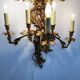 Louis XIV style brass wall lamp 9 arms