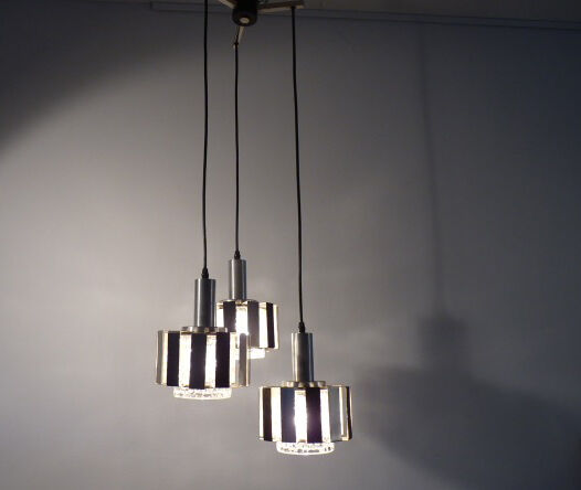 Vintage waterfall lamp with heavy glass lampshades