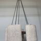 Pendant light in granite resin and wood, 1950s