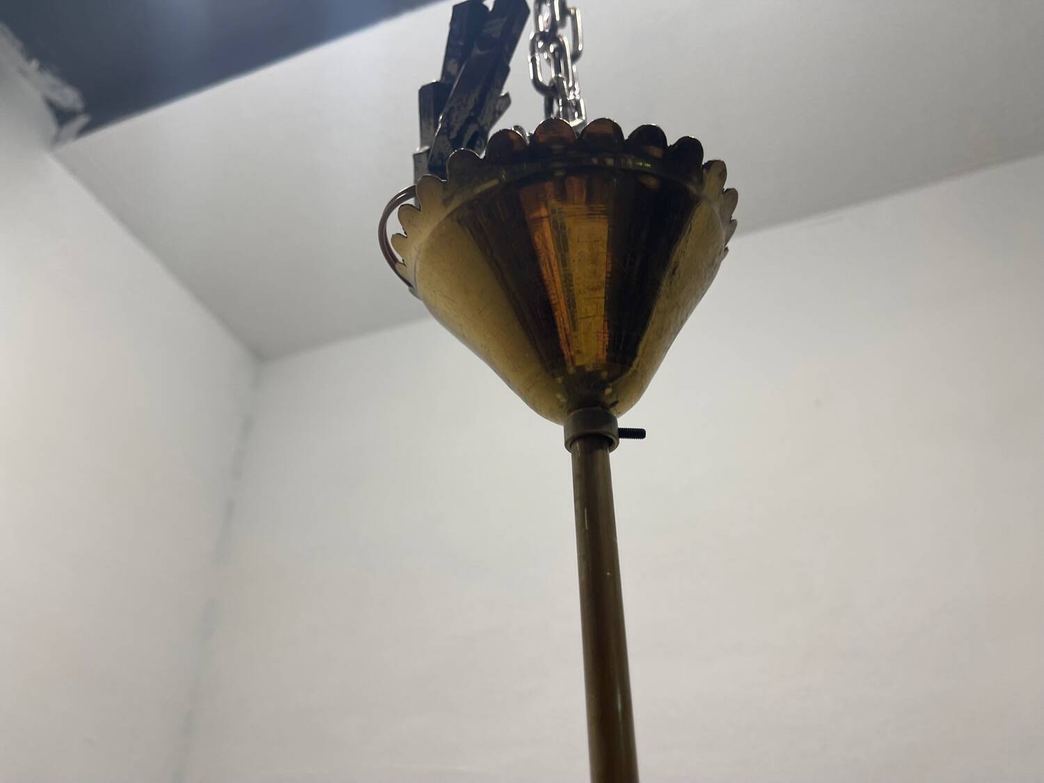 Italian Sputnik Brass Chandelier 1950’s