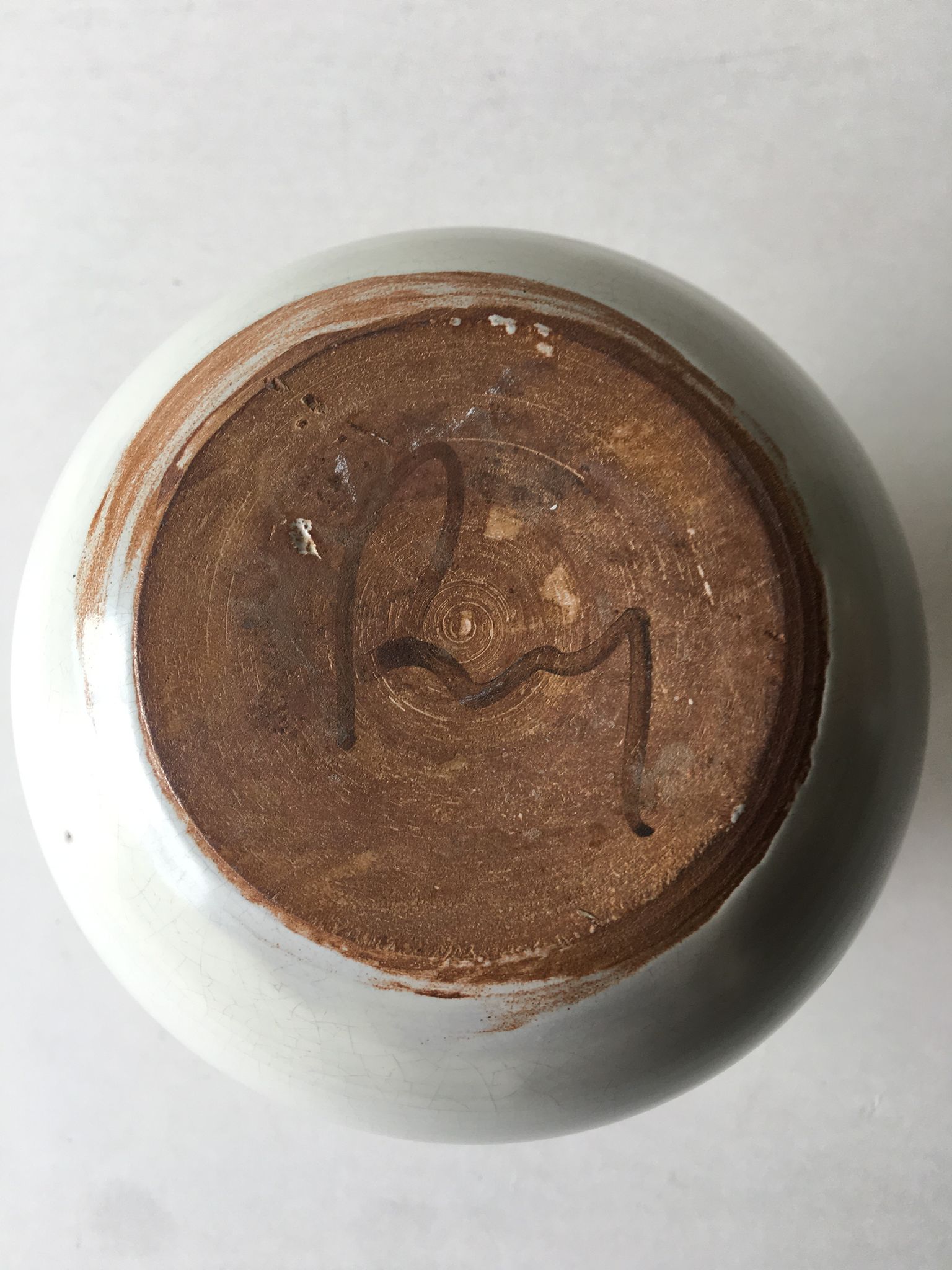 Cracked vintage earthenware vase