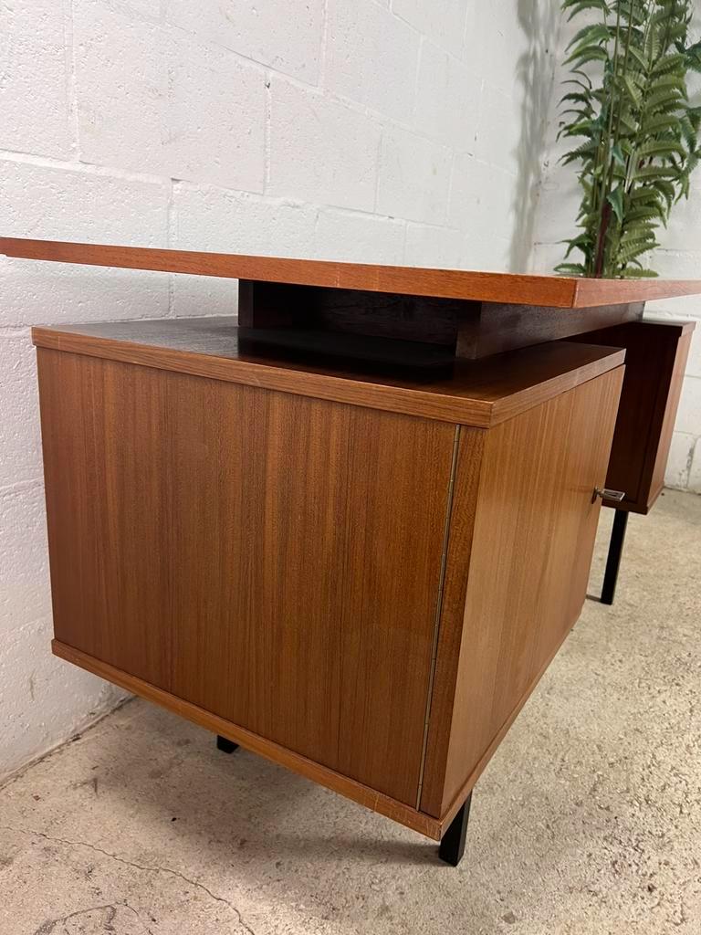 Vintage wooden desk with bleacher on the side