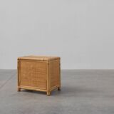Italian 1970s bamboo and wicker chest of drawers or nightstand