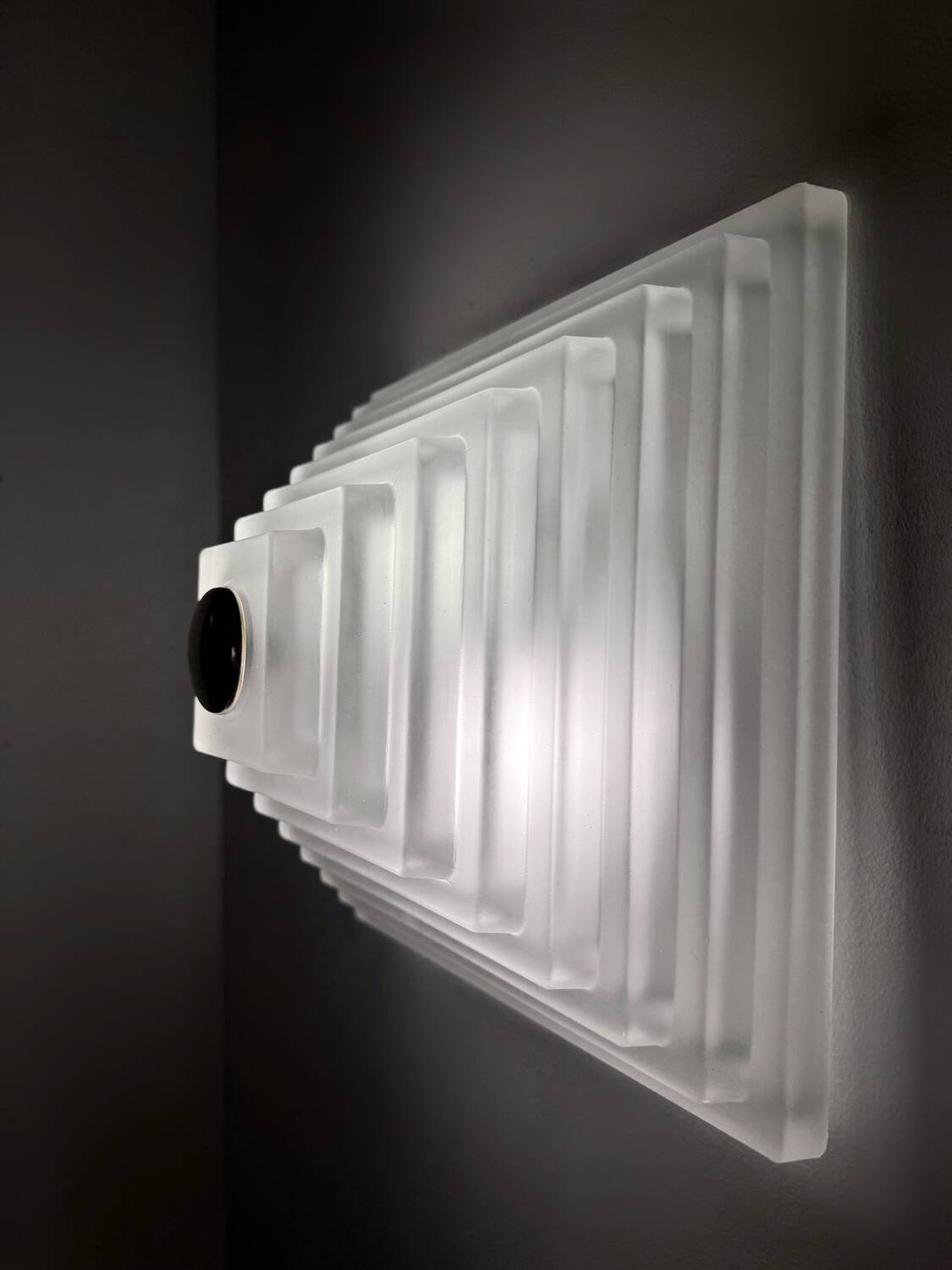 Pyramid glass ceiling light Limburg 1980s