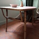 Table basse rotin vintage