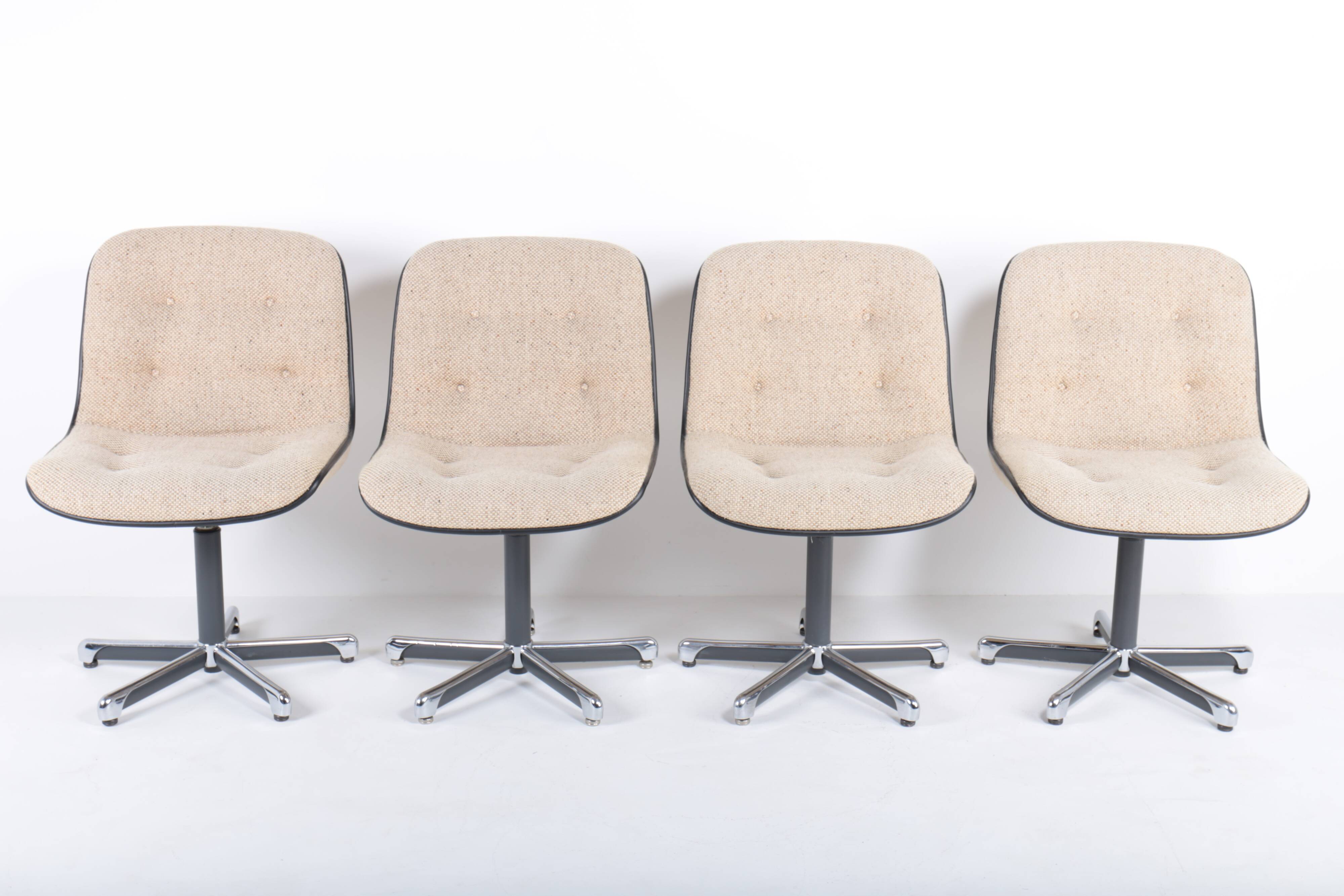 Set of 4 Strafor 451 armchairs by Randall Buck, 1970s