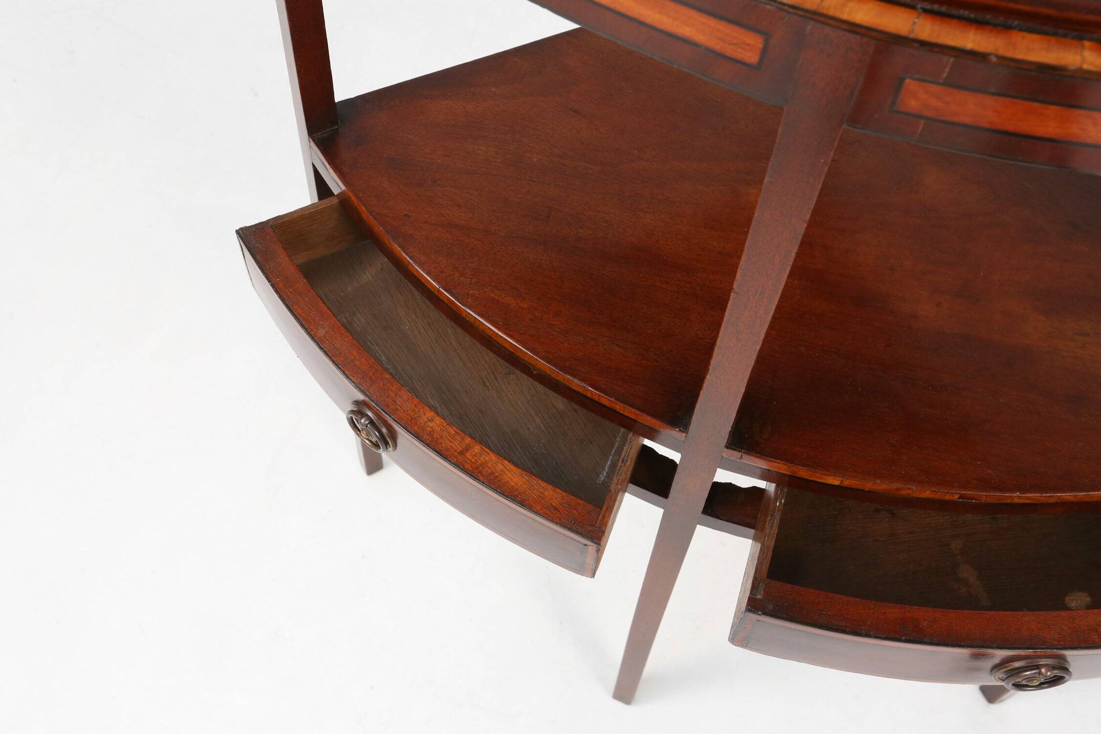 Cabinet d'angle vintage avec marqueterie et 2 tiroirs, France, années 1850
