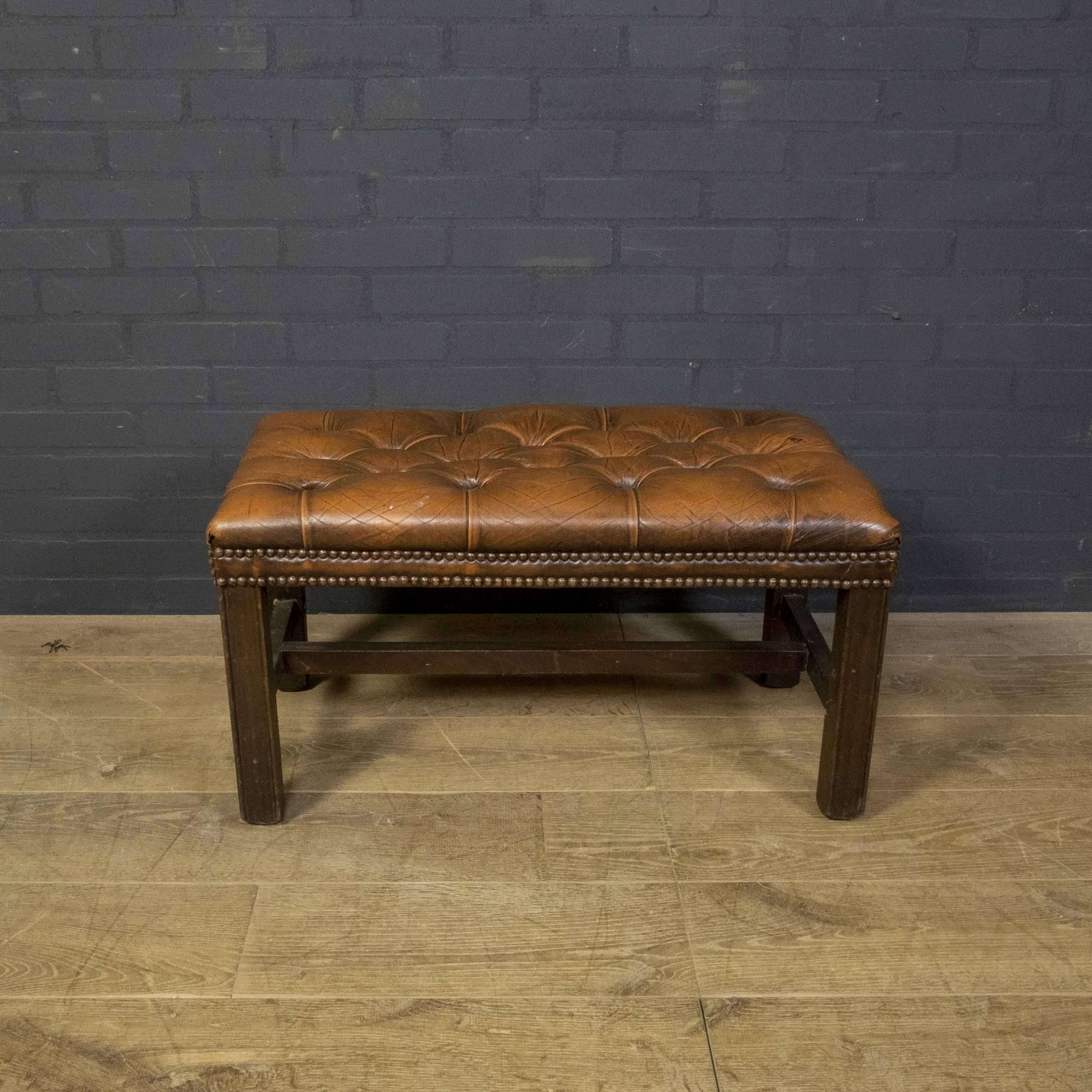 Set of Chesterfield armchairs with footstool