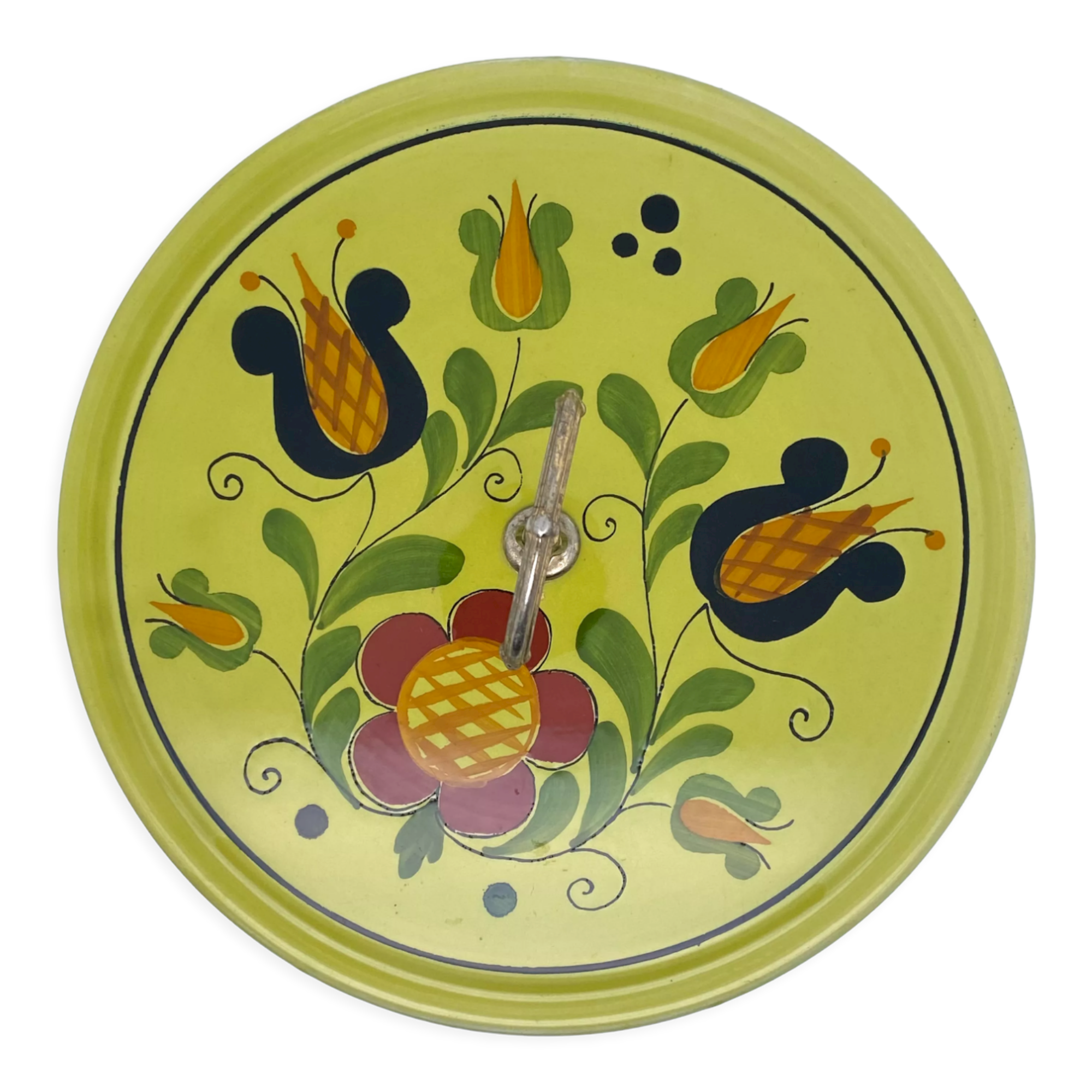 Cheese platter with floral handle