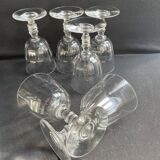 6 Baccarat Clermont 19th century wine glasses