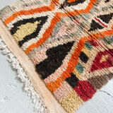 Moroccan Berber carpet Boujaad corridor with multicolored diamonds 338x76cm