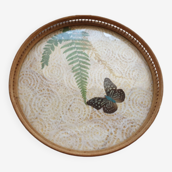 Butterfly wood tray