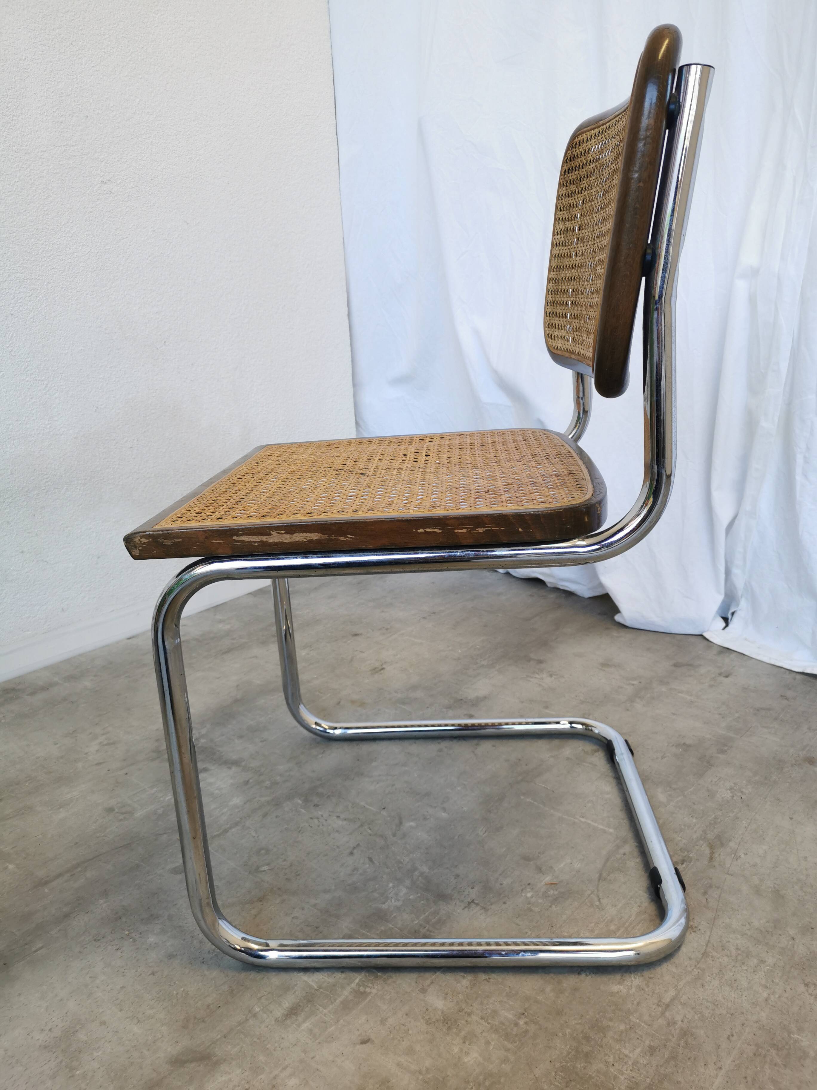 Vintage Cesca Cane Chair: 1970s Italian Mid-Century Modern Dining Office Ch