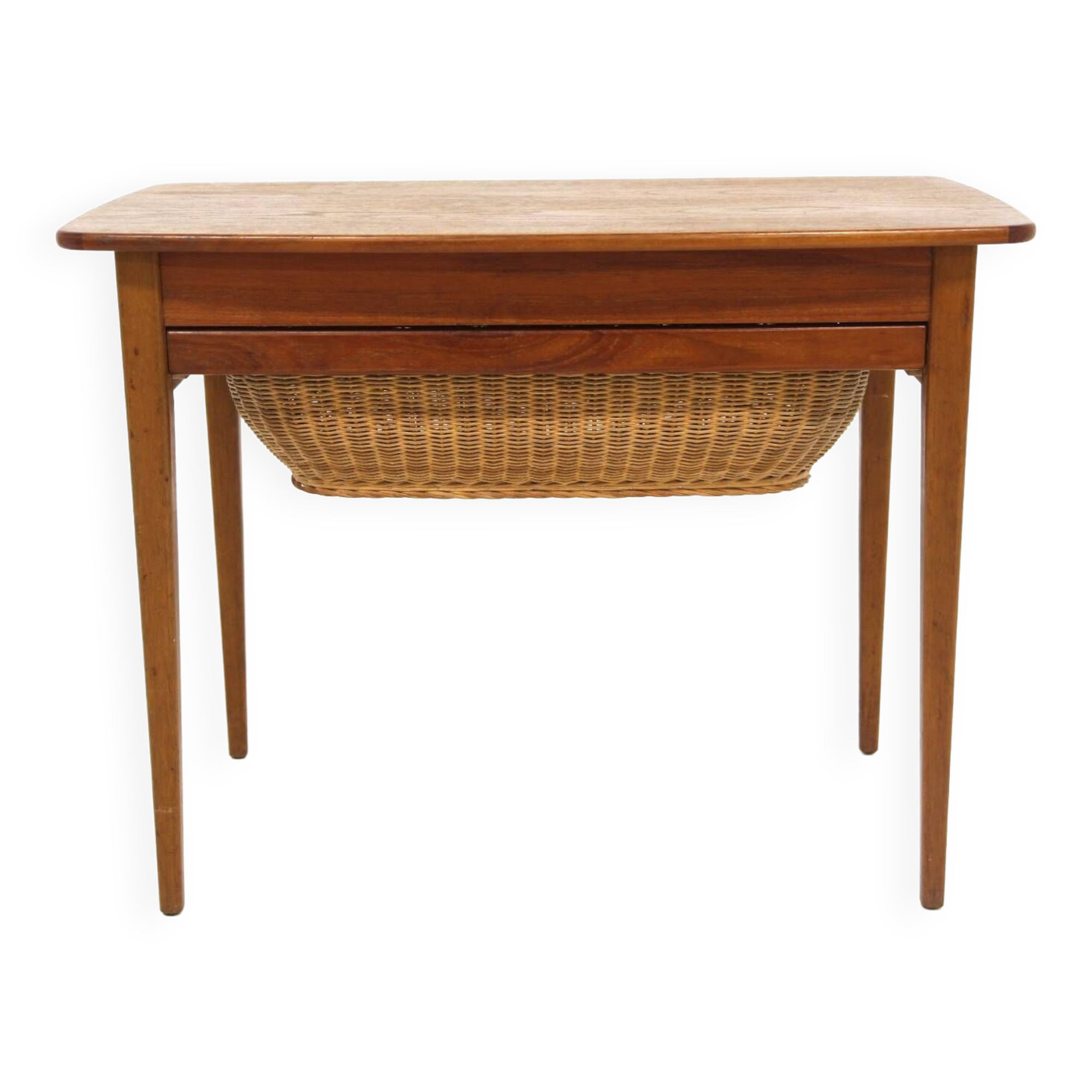 Scandinavian teak and rattan worker, Sweden, 1960s
