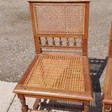 Antique set 6 - cane chair oak