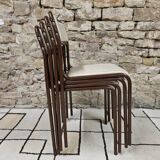 Set of 4 vintage stackable chairs 1980