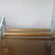Towel rack in enamelled cast iron pale blue Art Deco 30s 40s