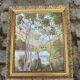 Landscape painting of a lakeside from the 20th century, 56x48cm.