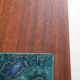 Filigree mid-century teak coffee table with tiles / 1960s / 1970s / Danish modern design