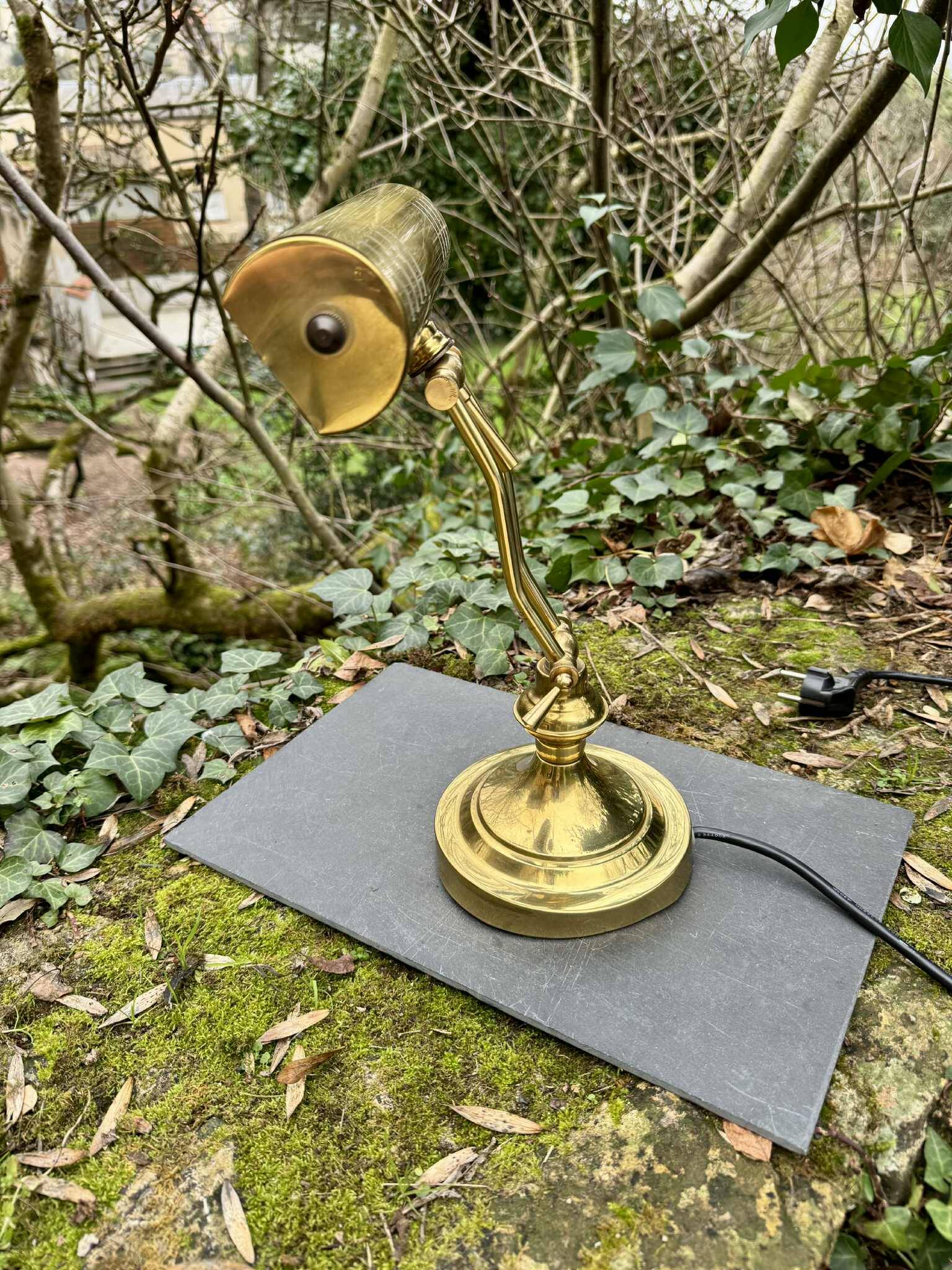 60s brass notary lamp