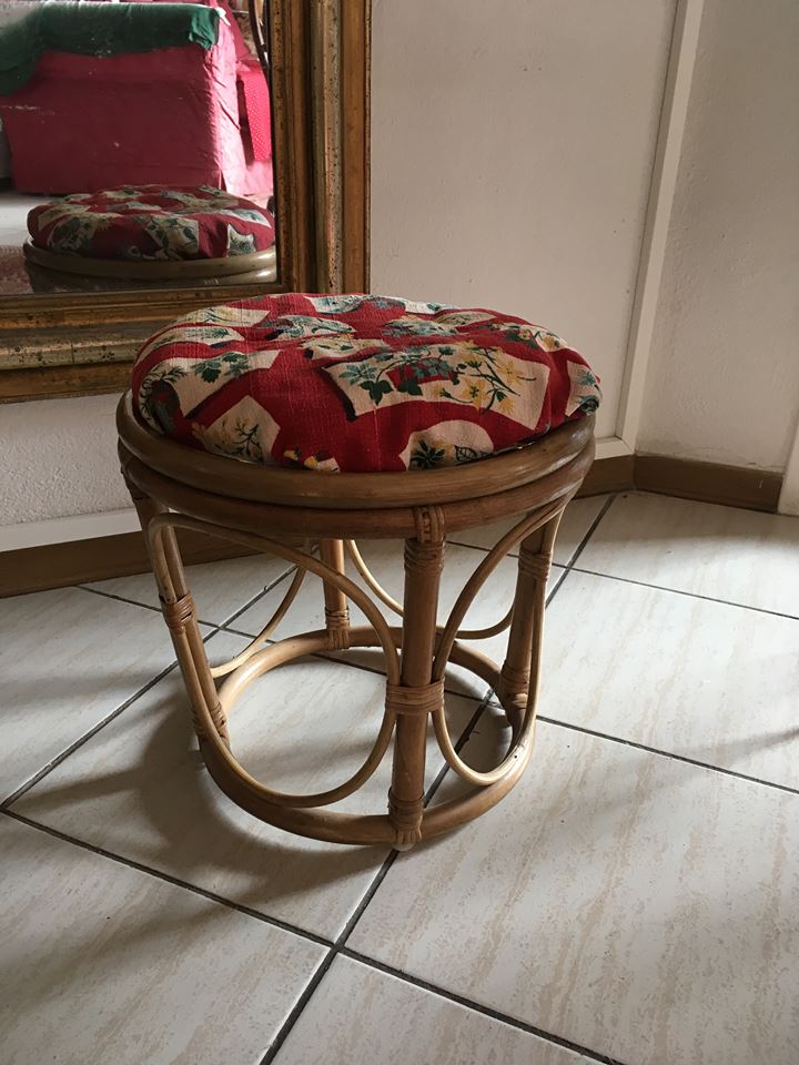 Vintage rattan stool
