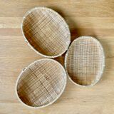 Three trundle baskets