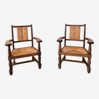 Pair of neo-Basque armchairs