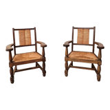 Pair of neo-Basque armchairs
