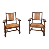 Pair of neo-Basque armchairs