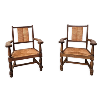 Pair of neo-Basque armchairs