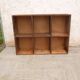 Shelves with vintage wooden lockers