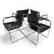 Ensemble de 4 chaises visiteur Matteo Grassi en cuir/chrome, chaises cantilever, 1970.