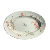 Old dish, earthenware, blueberry service Keller and Guérin Lunéville, Terre de Fer
