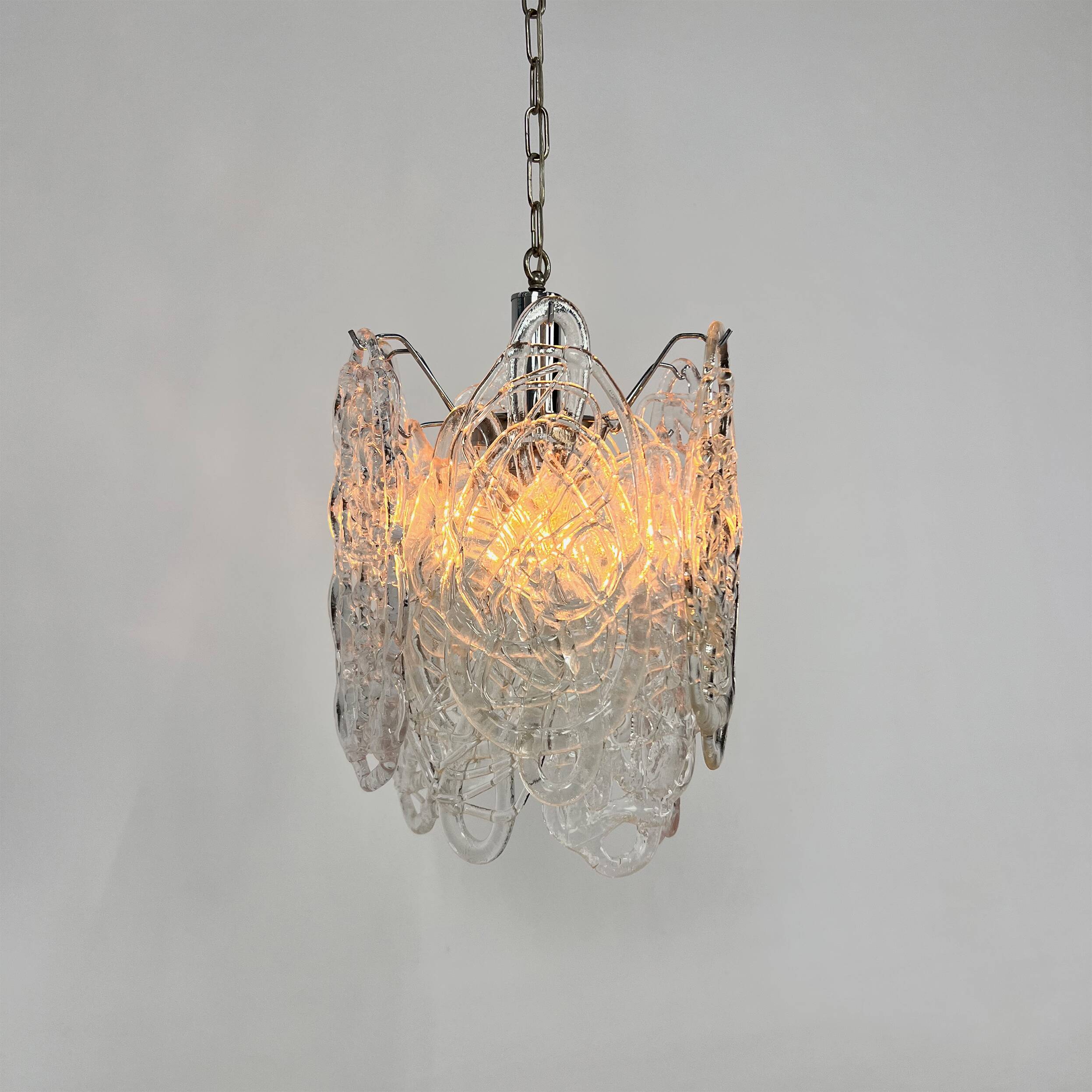 Spun Sugar Pendant by Vistosi for Mazzega, 1960s