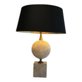 Large lamp in travertine. Philippe Barbier