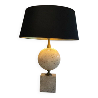 Large lamp in travertine. Philippe Barbier