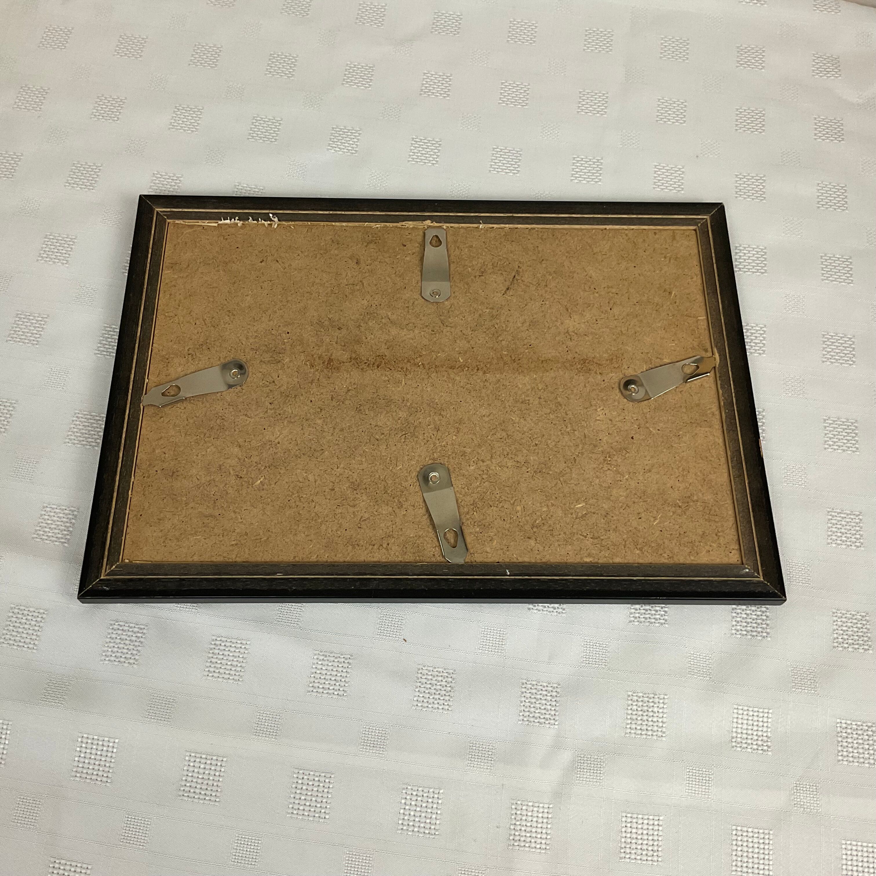 Egyptian papyrus under glass in wooden frame