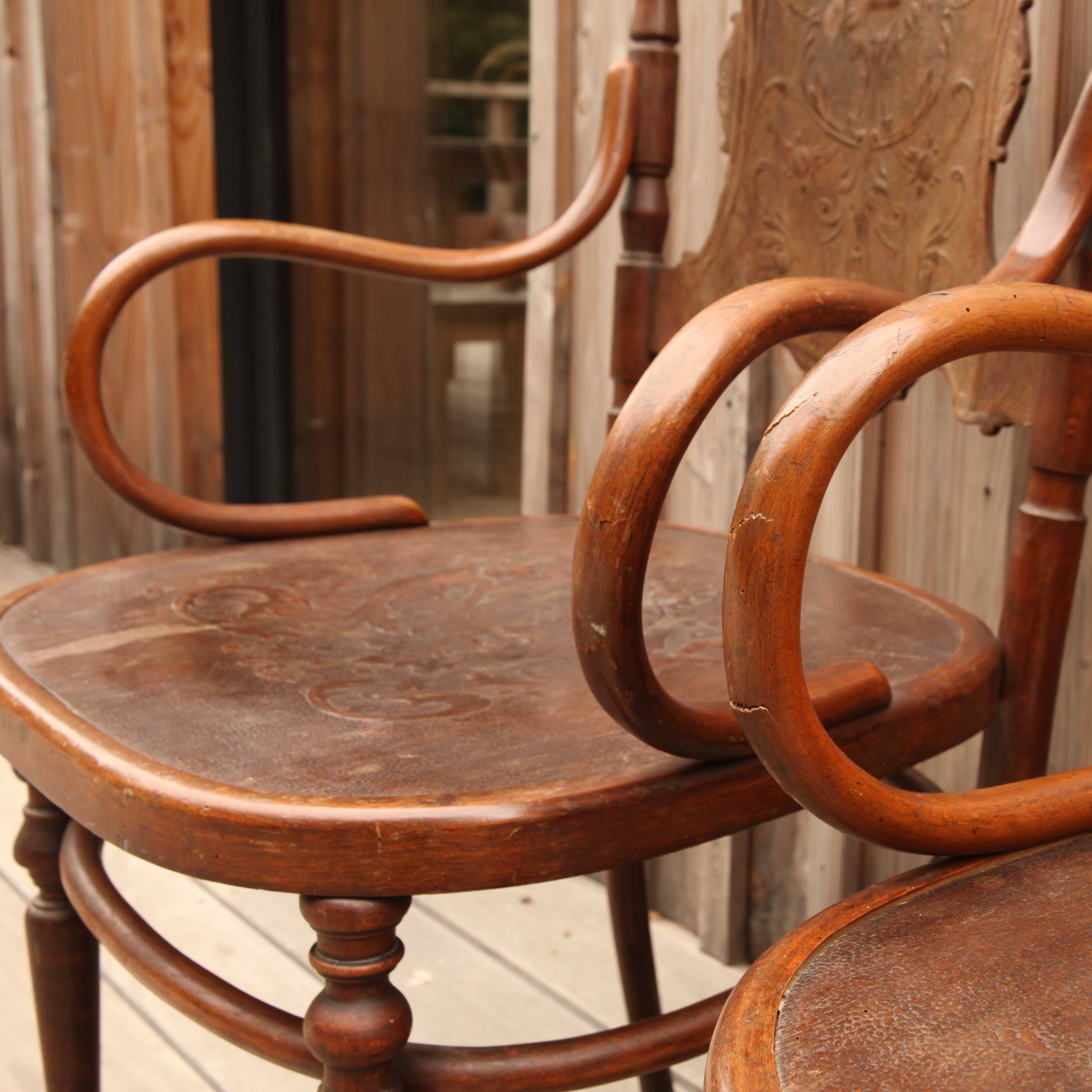 Pair of Art Nouveau Fischel armchairs